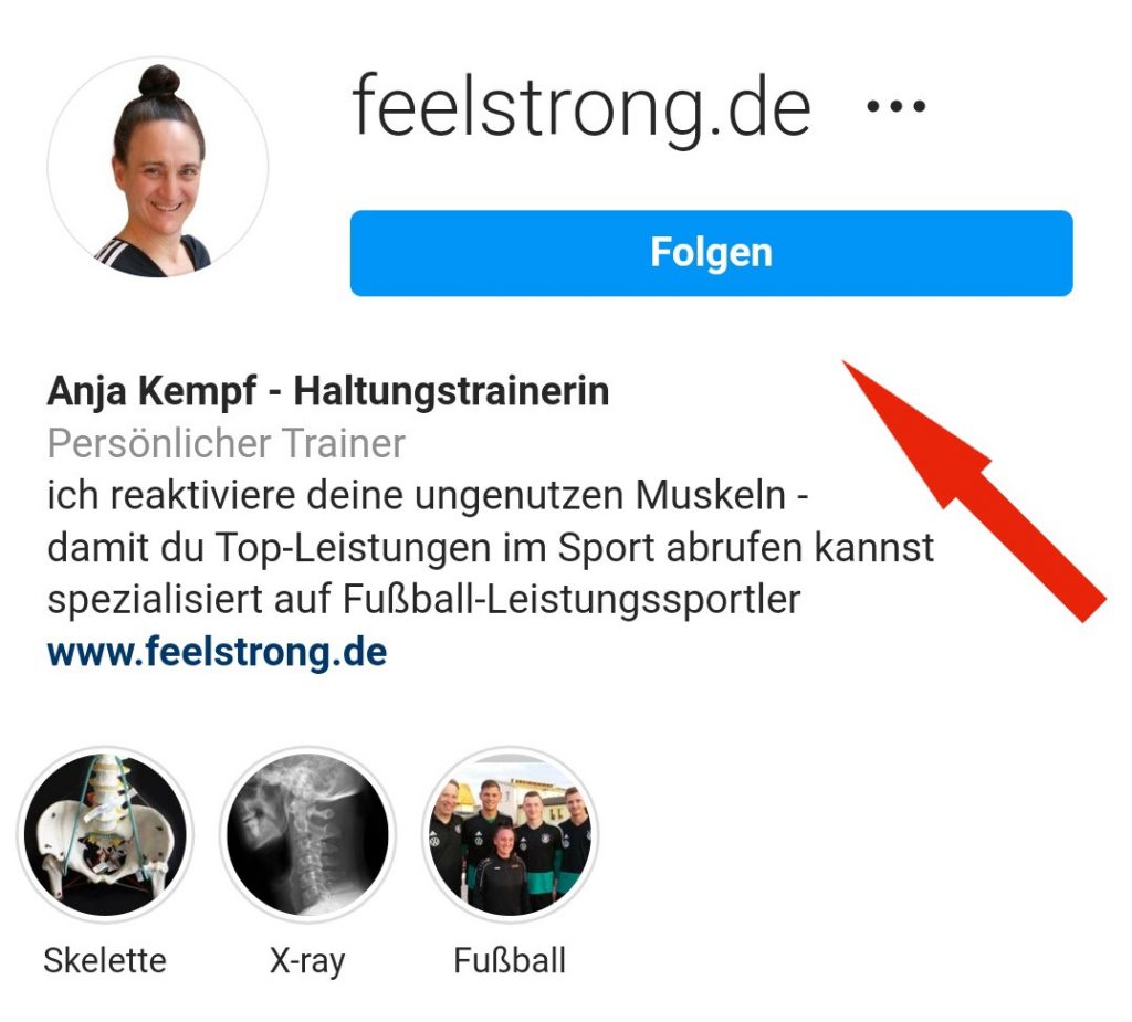 feelstrong.de Instagram Account von Haltungstrainerin Anja Kempf
